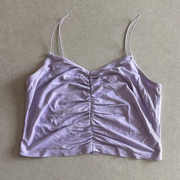 ASOS Design Lilac Crop Cami with Ruched Front and Spaghetti Straps - Picture 2 of 7